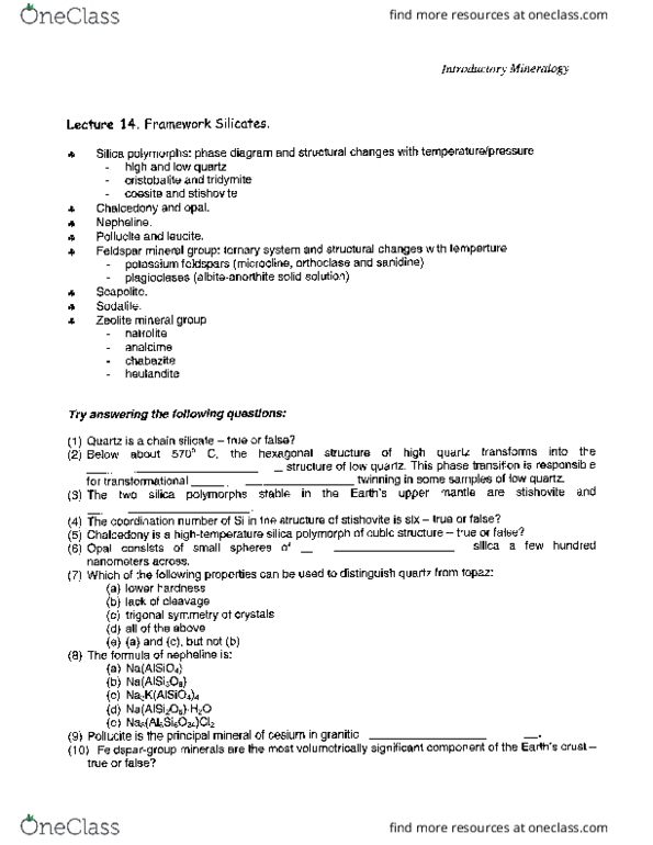 GEOL 2540 Lecture Notes - Lecture 14: Natrolite, Opalescence, Chabazite thumbnail