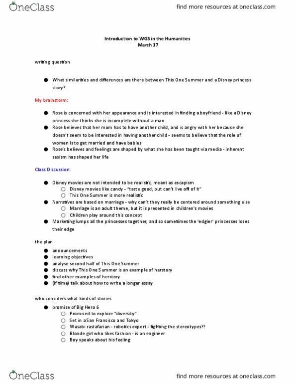 WOMN 1500 Lecture Notes - Lecture 19: Miscarriage, Slut-Shaming, Herstory thumbnail