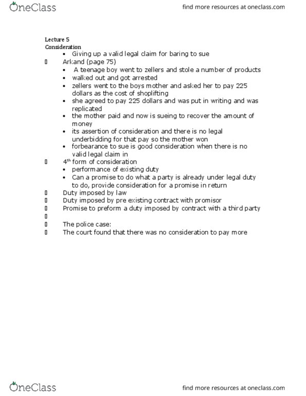 LAWS 3003 Lecture Notes - Lecture 5: Arraignment, Cash Flow, Zellers thumbnail