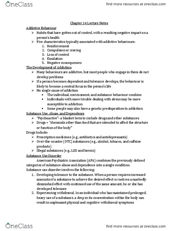 Health Sciences 1001A/B Lecture Notes - Lecture 1: American Psychiatric Association, Caffeine thumbnail