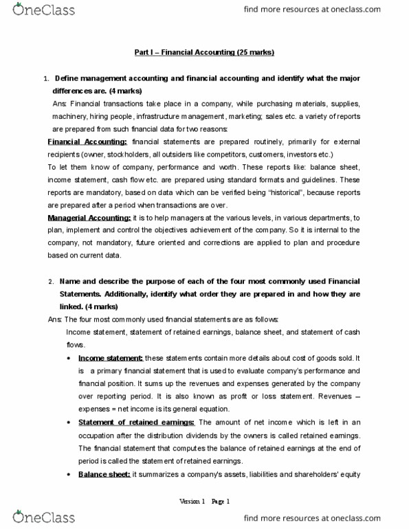 ACCT-3022 Chapter Notes - Chapter 1: Variable Cost, Operating Leverage, Fixed Cost thumbnail