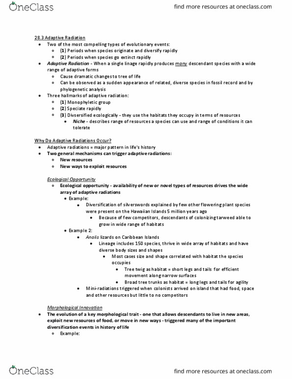 BIOL 180 Chapter Notes - Chapter 28: Gene Duplication, Global Cooling, Paleogene thumbnail