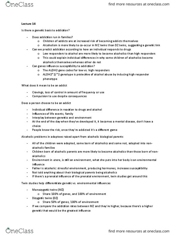 KINESIOL 2G03 Lecture Notes - Lecture 14: Acetaldehyde Dehydrogenase, Aldehyde Dehydrogenase, Tachycardia thumbnail