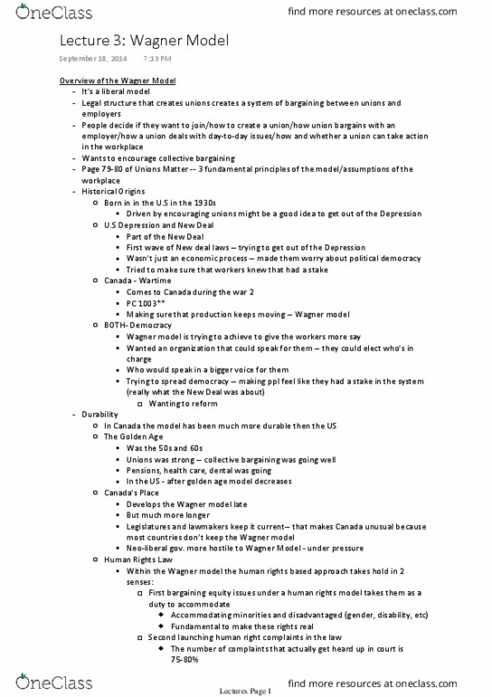 LABRST 2A03 Lecture Notes - Lecture 3: Social Liberalism, Rein, Rand Formula thumbnail