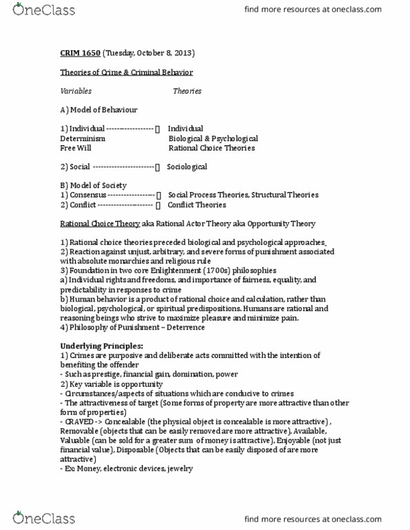 CRIM 1650 Lecture Notes - Lecture 5: Absolute Monarchy, Individual And Group Rights, Human Behavior thumbnail