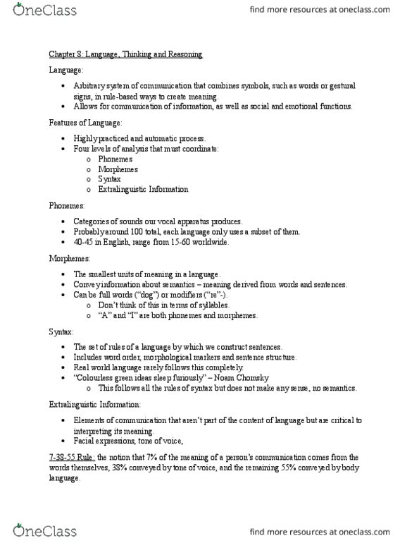 PSYC-105 Lecture Notes - Lecture 1: Whole Language, Confirmation Bias, Functional Fixedness thumbnail