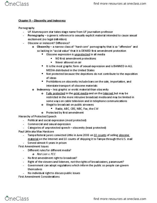 MMC 4200 Lecture Notes - Lecture 9: Misdemeanor, American Library Association, Strict Scrutiny thumbnail