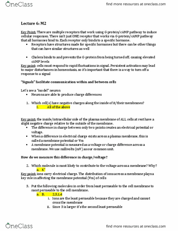 BIO 282 Lecture Notes - Lecture 6: Electronegativity, Cholera, Homeostasis thumbnail