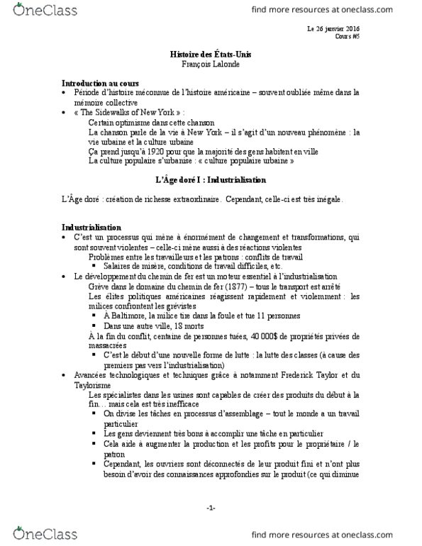 HIS 2552 Lecture Notes - Lecture 5: La Croix, Milice, De Lutte thumbnail