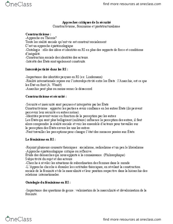 POL 2503 Lecture Notes - Lecture 7: Voir, Le Monde, Simone De Beauvoir thumbnail