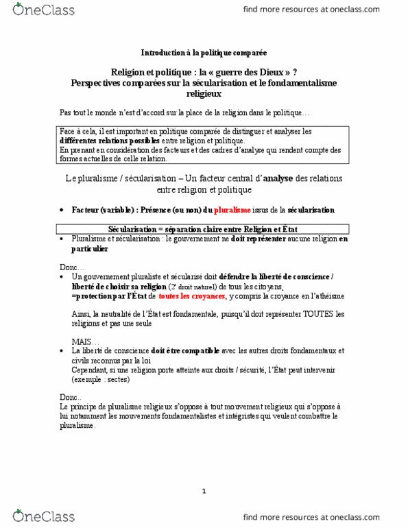 POL 2504 Lecture Notes - Lecture 10: Le Monde, Marcel Gauchet, Relative Clause thumbnail