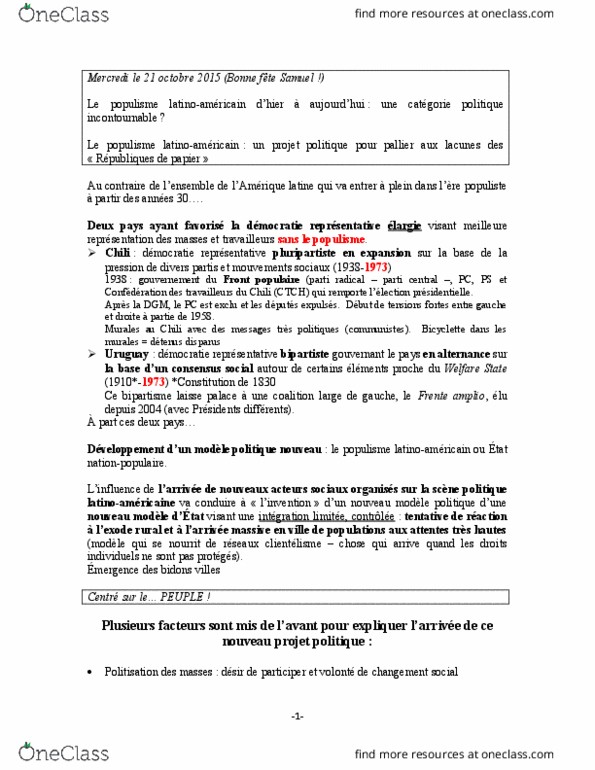 POL 3545 Lecture Notes - Lecture 7: State Agency For National Security, Dune, Juan Domingo Brown thumbnail