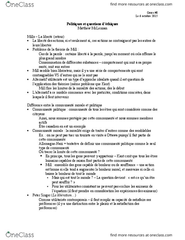 POL 4542 Lecture Notes - Lecture 8: Le Plaisir, Le Monde, Libration thumbnail