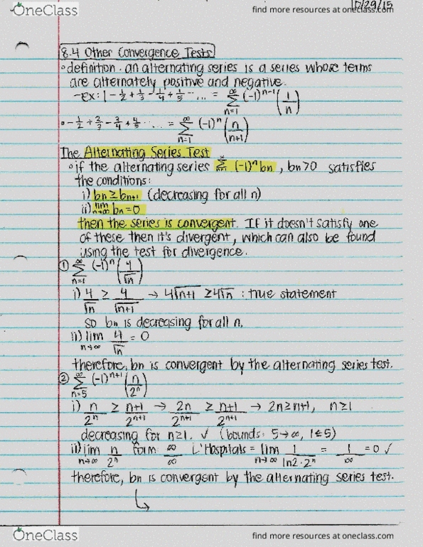 MATH 123 Chapter Notes - Chapter 8: Alternating Series Test, Alternating Series, Playstation 3 thumbnail