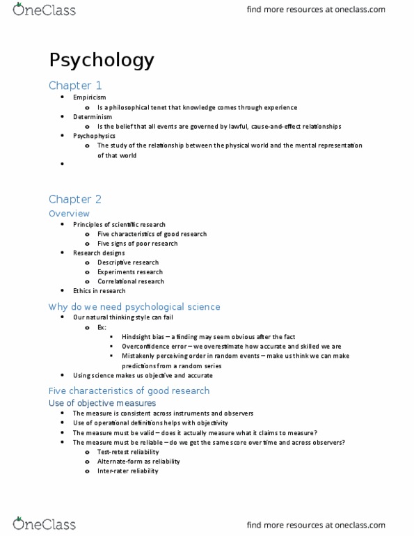 PSYC*1130 Lecture Notes - Lecture 1: Primary Motor Cortex, Auditory Cortex, Postcentral Gyrus thumbnail