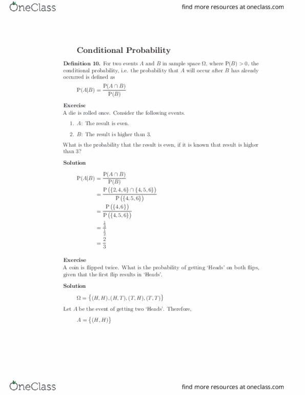 STAT 100A Lecture Notes - Lecture 5: Sample Space, White Chocolate thumbnail