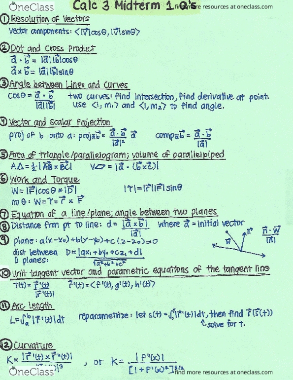 MATH 224 Midterm: Midterm 1 Study Guide - OneClass