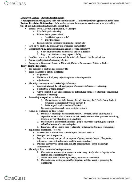 LAWS 1000 Lecture Notes - Lecture 11: Caveat Emptor, Child Protection, Institute For Operations Research And The Management Sciences thumbnail