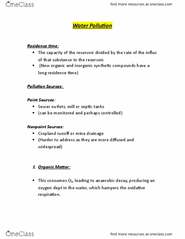 EAS205 Chapter Notes - Chapter 17: Biochemical Oxygen Demand, Metal Toxicity, Anaerobic Digestion thumbnail