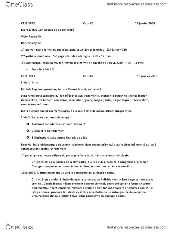 CRM 3703 Lecture Notes - Lecture 1: Mise En Place, Le Droit, Le Monde thumbnail