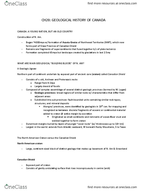 EESA06H3 Chapter 20: Geological History of Canada thumbnail