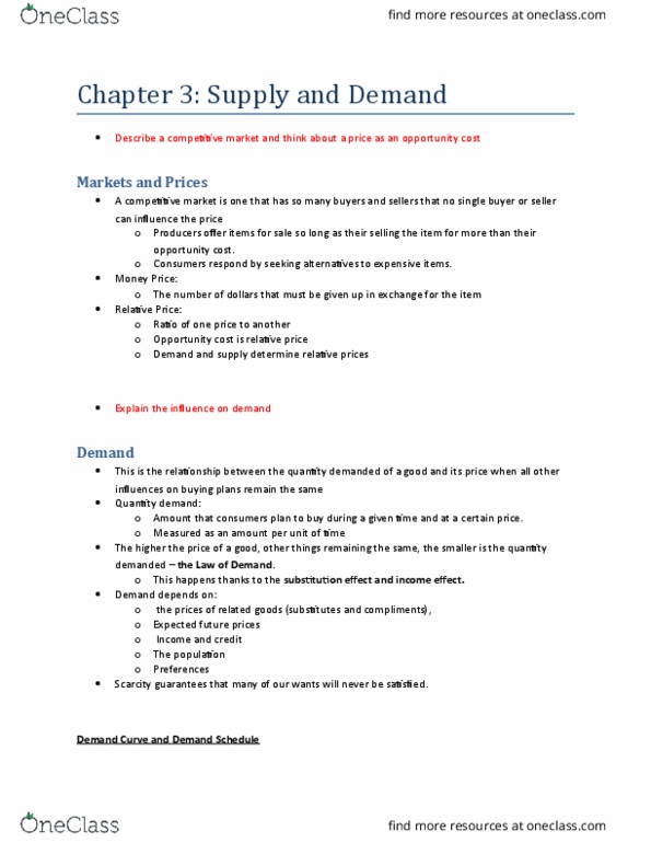 ECON 1050 Chapter Notes - Chapter 3: Demand Curve, Marginal Utility, Marginal Cost thumbnail