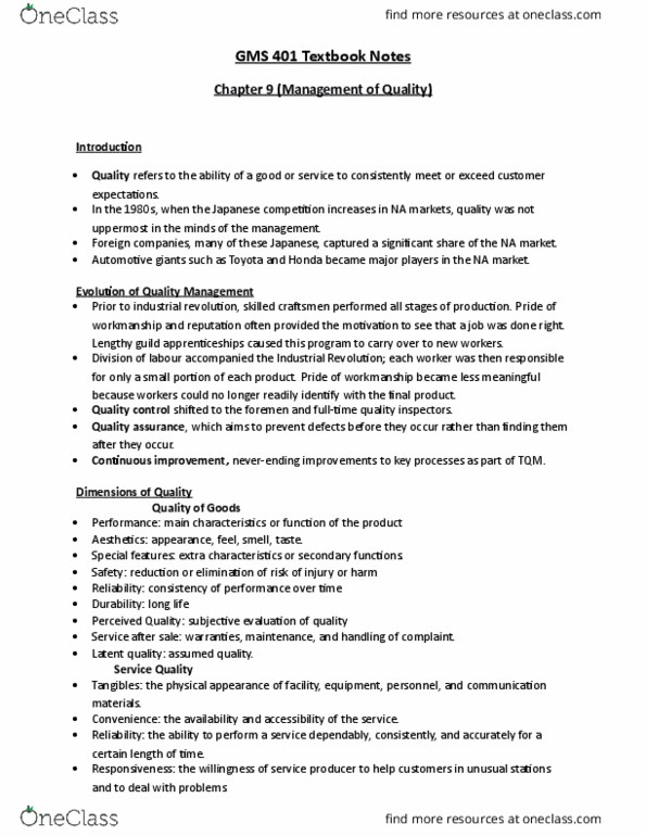 GMS 401 Lecture Notes - Lecture 1: Barcode, Safety Stock, Manufacturing Resource Planning thumbnail