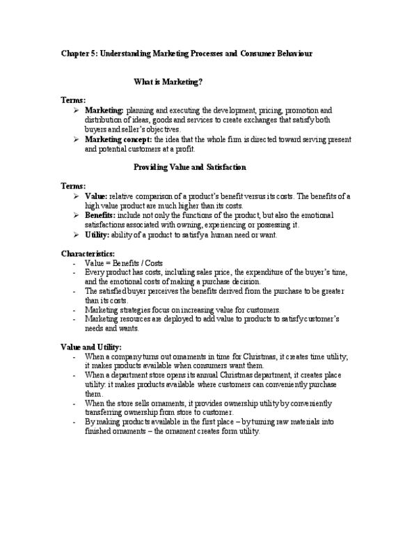 MGTA02H3 Chapter Notes - Chapter 5: Marketing Mix, Sales Promotion, Marketing Plan thumbnail