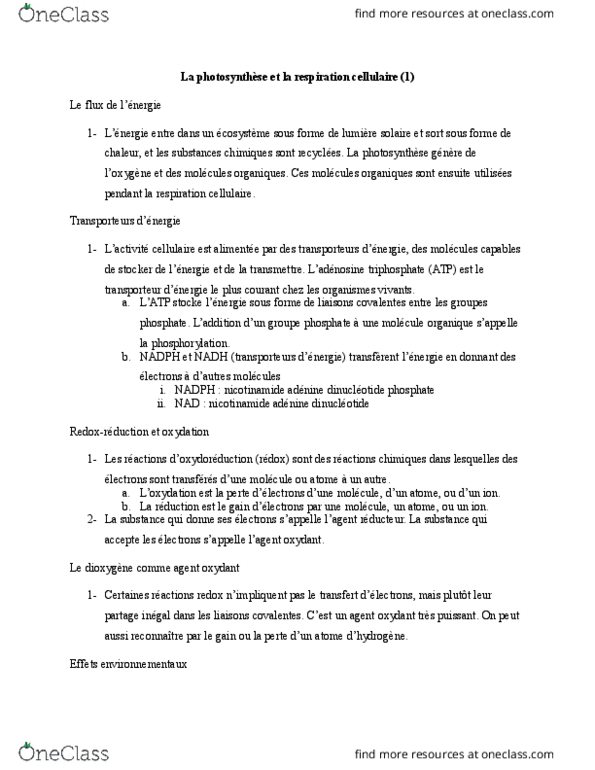 NATS 1540 Lecture Notes - Lecture 8: Nicotinamide, Photorespiration, 3-Phosphoglyceric Acid thumbnail