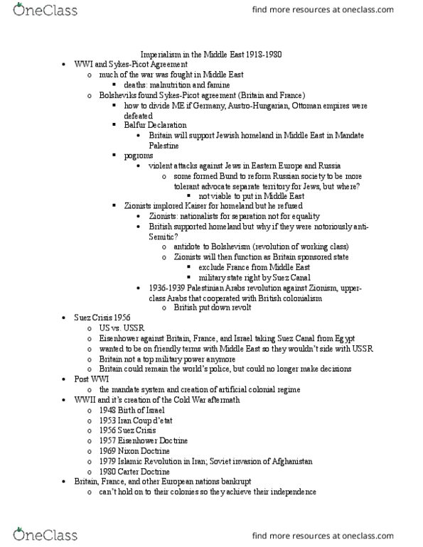 SOCIOL 170B Lecture Notes - Lecture 1: Mandatory Palestine, League Of Nations Mandate, Carter Doctrine thumbnail