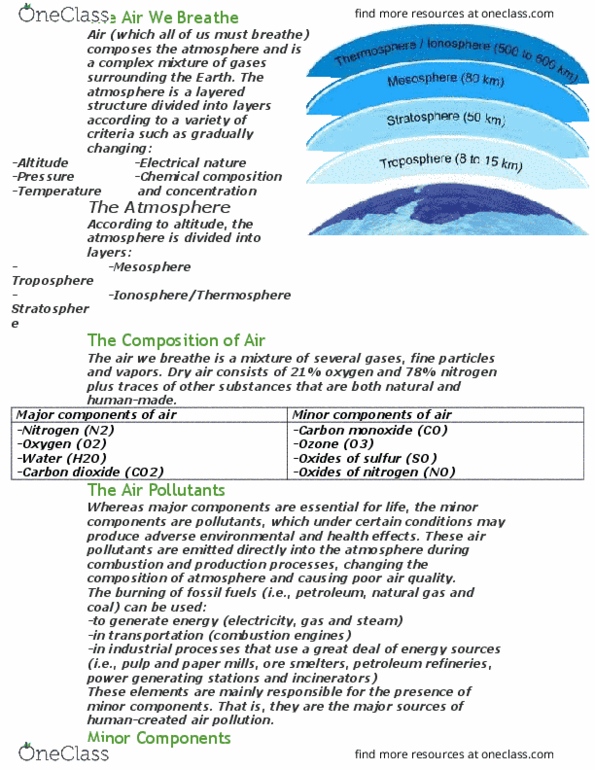 CHEM 208 Lecture Notes - Lecture 5: North American Free Trade Agreement, Volatile Organic Compound, Tropospheric Ozone thumbnail