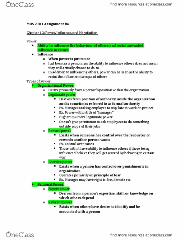 Business Administration 2295F/G Lecture Notes - Lecture 12: Organizational Commitment, Job Performance, Job Satisfaction thumbnail