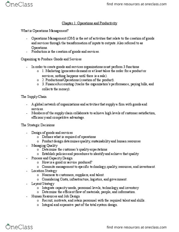 BADM*2060 Lecture Notes - Lecture 1: Personnel Selection, Operations Management, Interchangeable Parts thumbnail