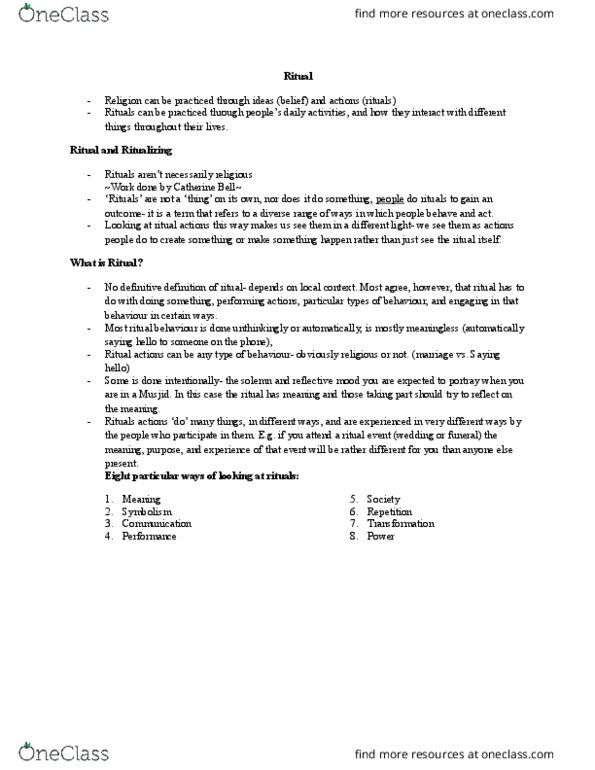 RLG101H5 Chapter Notes - Chapter 6: Neurosis, Sigmund Freud, Edmund Leach thumbnail