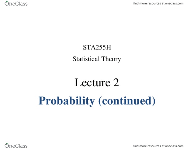 STA255H1 Lecture Notes - Lecture 2: Binomial Coefficient, Face Card, Black Cards thumbnail