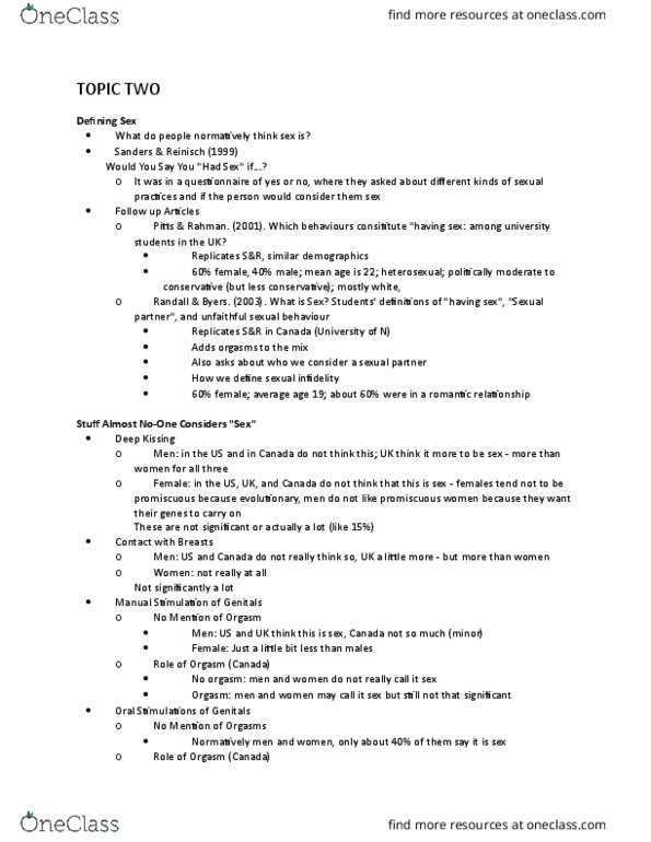 PSYCH 3AC3 Lecture Notes - Lecture 2: Female Promiscuity, Infidelity, Sexual Partner thumbnail