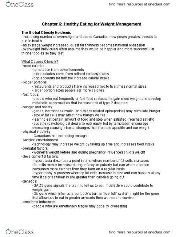 FRHD 1100 Chapter Notes - Chapter 6: Bioelectrical Impedance Analysis, Iliac Crest, Adipose Tissue thumbnail