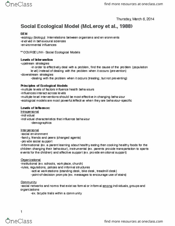 NUTR 3070 Lecture Notes - Lecture 11: Standing Desk, Junk Food, Behavioural Sciences thumbnail