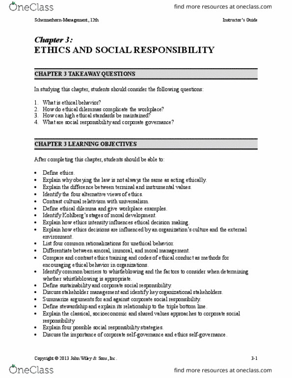 LAW 601 Lecture Notes - Lecture 7: John Wiley & Sons, Corporate Social Responsibility, Ethical Dilemma thumbnail