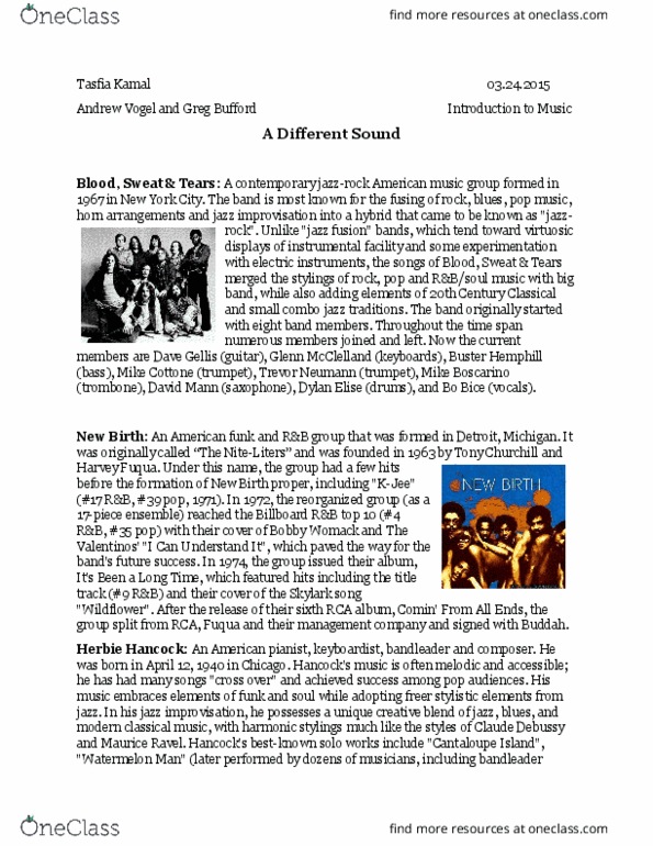 07:700:101 Lecture Notes - Lecture 17: Harvey Fuqua, Bo Bice, Jazz Fusion thumbnail