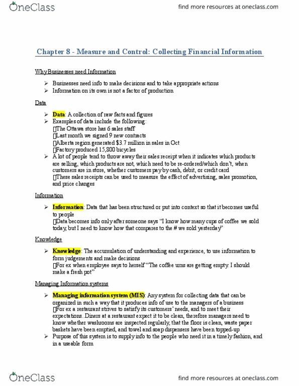 MGTA02H3 Chapter Notes - Chapter 8: Time Series, Data Analysis, Financial Accounting thumbnail