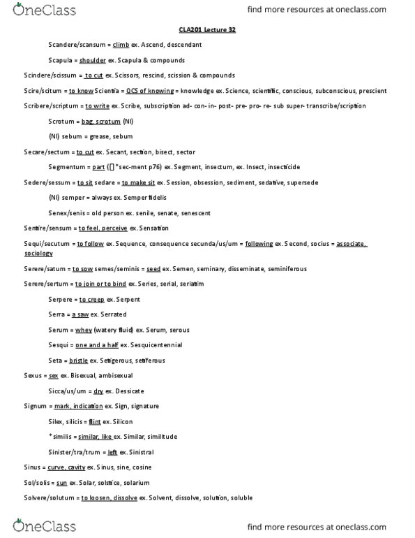 CLA201H1 Lecture Notes - Lecture 32: Semper Fidelis, Sebaceous Gland, Somnolence thumbnail