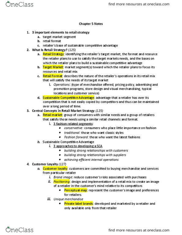 FM 262 Chapter Notes - Chapter 5: Competitive Advantage, Loyalty Program, Private Label thumbnail