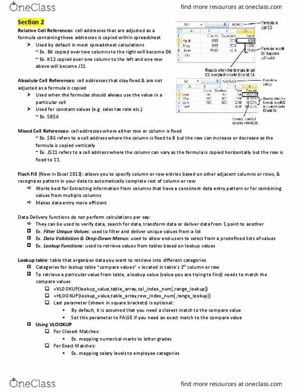 ADM 1370 Lecture Notes - Lecture 2: Lookup Table, Emv, Pearson Product-Moment Correlation Coefficient thumbnail