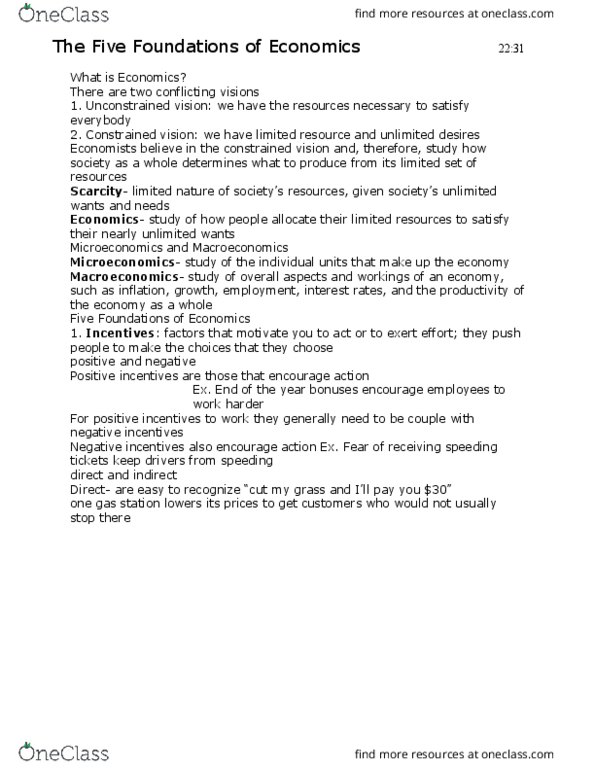 ECON 2020 Chapter Notes - Chapter 1-15: Invisible Hand, Capital Good, Money Illusion thumbnail