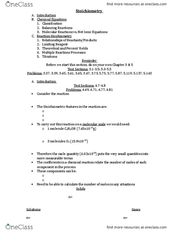 CHEM 1040 Lecture Notes - Lecture 2: Sodium Hydroxide, Stoichiometry, Chemical Equation thumbnail