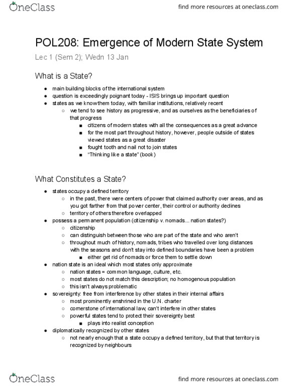 POL208Y1 Lecture Notes - Lecture 11: System On A Chip, Nationstates thumbnail