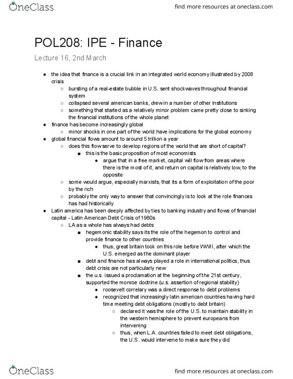 POL208Y1 Lecture Notes - Lecture 16: Structural Adjustment, Hegemony, Authoritarianism thumbnail