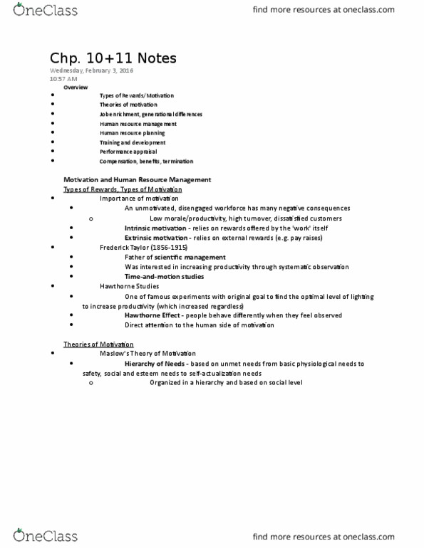 MGMT 1 Lecture Notes - Lecture 9: Job Analysis, High Tech, The Ultimate Resource thumbnail
