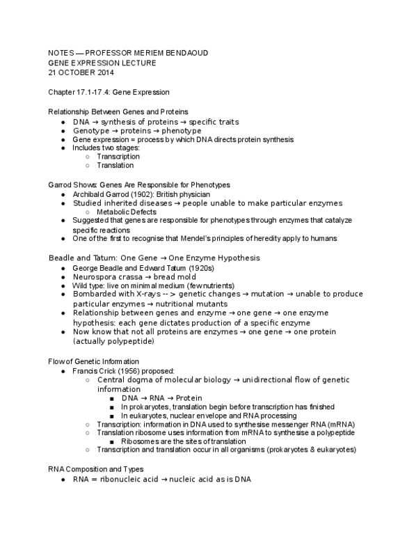 01:119:115 Lecture Notes - Lecture 15: Adenine, Polyadenylation, Exonuclease thumbnail